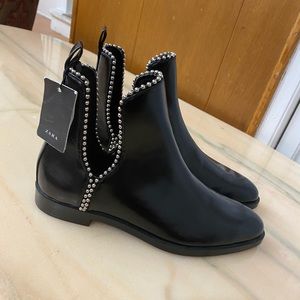 Brand new Zara leather studded boots